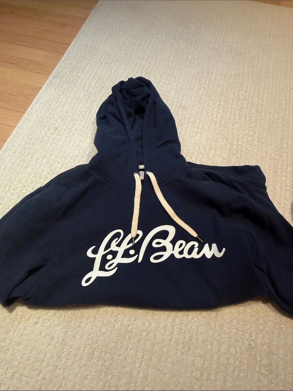 L.L. Bean Navy Blue Hoodie with White Logo